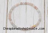 CGB7303 4mm tiny rainbow moonstone beaded meditation yoga bracelets