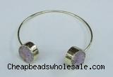 CGB732 15mm coin druzy agate gemstone bangles wholesale