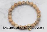 CGB7357 8mm picture jasper bracelet with skull for men or women