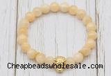 CGB7382 8mm honey jade bracelet with tiger head for men or women