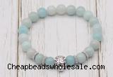 CGB7394 8mm amazonite bracelet with tiger head for men or women