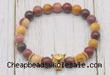 CGB7398 8mm mookaite bracelet with leopard head for men or women