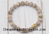 CGB7400 8mm feldspar bracelet with buddha for men or women