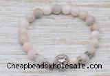 CGB7412 8mm natural pink opal bracelet with lion head for men or women