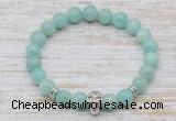 CGB7420 8mm peru amazonite bracelet with skull for men or women