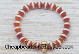 CGB7432 8mm Tibetan agate bracelet with skull for men or women