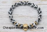 CGB7433 8mm Tibetan agate bracelet with tiger head for men or women