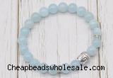 CGB7501 8mm aquamarine bracelet with buddha for men or women