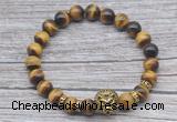 CGB7517 8mm yellow tiger eye bracelet with lion head for men or women