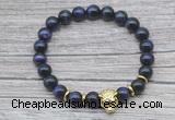 CGB7523 8mm purple tiger eye bracelet with tiger head for men or women