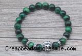 CGB7525 8mm green tiger eye bracelet with lion head for men or women