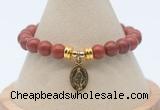 CGB7752 8mm red jaspe bead with luckly charm bracelets