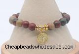 CGB7754 8mm picasso jasper bead with luckly charm bracelets