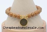 CGB7759 8mm wooden jasper bead with luckly charm bracelets