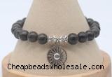 CGB7760 8mm coffee jasper bead with luckly charm bracelets