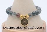 CGB7763 8mm blood jasper bead with luckly charm bracelets