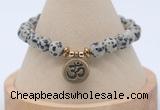 CGB7768 8mm dalmatian jasper bead with luckly charm bracelets