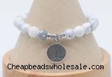 CGB7790 8mm white howlite bead with luckly charm bracelets