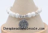 CGB7791 8mm white howlite bead with luckly charm bracelets