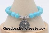 CGB7792 8mm blue howlite bead with luckly charm bracelets