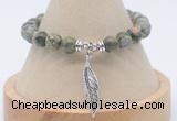 CGB7796 8mm rhyolite bead with luckly charm bracelets wholesale