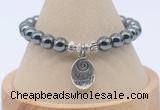 CGB7807 8mm hematite bead with luckly charm bracelets wholesale