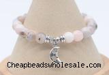 CGB7812 8mm natural pink opal bead with luckly charm bracelets