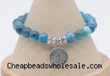 CGB7819 8mm apatite gemstone bead with luckly charm bracelets