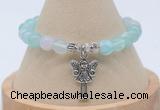 CGB7840 8mm sea blue banded agate bead with luckly charm bracelets