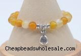 CGB7841 8mm yellow banded agate bead with luckly charm bracelets