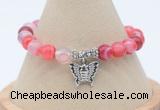 CGB7842 8mm red banded agate bead with luckly charm bracelets