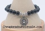 CGB7846 8mm black onyx bead with luckly charm bracelets