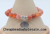 CGB7850 8mm fire agate bead with luckly charm bracelets