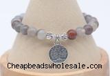 CGB7859 8mm Botswana agate bead with luckly charm bracelets