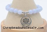 CGB7860 8mm blue lace agate bead with luckly charm bracelets