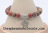 CGB7863 8mm red moss agate bead with luckly charm bracelets