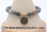 CGB7865 8mm Indian agate bead with luckly charm bracelets