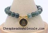 CGB7866 8mm moss agate bead with luckly charm bracelets