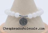 CGB7871 8mm white jade bead with luckly charm bracelets