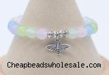 CGB7873 8mm colorful candy jade bead with luckly charm bracelets