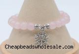 CGB7886 8mm rose quartz bead with luckly charm bracelets