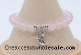 CGB7887 8mm rose quartz bead with luckly charm bracelets