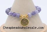 CGB7891 8mm dogtooth amethyst bead with luckly charm bracelets