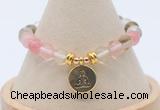 CGB7895 8mm cherry quartz bead with luckly charm bracelets