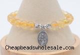 CGB7897 8mm citrine bead with luckly charm bracelets wholesale