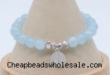 CGB7901 8mm aquamarine gemstone bead with luckly charm bracelets