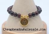 CGB7919 8mm red tiger eye bead with luckly charm bracelets