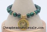 CGB7925 8mm green tiger eye bead with luckly charm bracelets