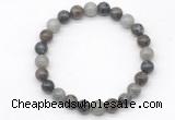 CGB8041 8mm labradorite, rainbow & black labradorite beaded stretchy bracelets