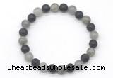 CGB8053 8mm labradorite & matte black agate beaded stretchy bracelets